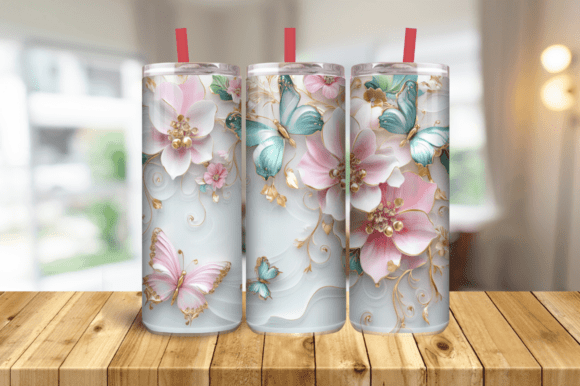 3D Butterfly Spring Garden 20 Oz Tumbler Graphics and Tumbler Wraps Review
