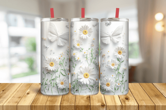3D Butterfly Spring Garden 20oz Wrap Graphics and Tumbler Wraps