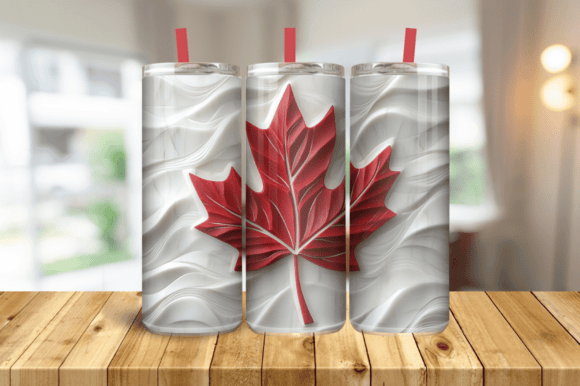3D Canada Maple Leaf Tumbler Wrap: Premium Graphics for Tumbler Wraps