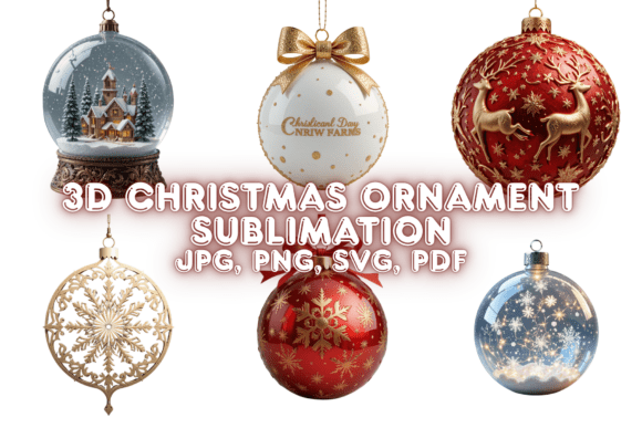 3D Christmas Ornament Sublimation Graphics and Illustrations Review