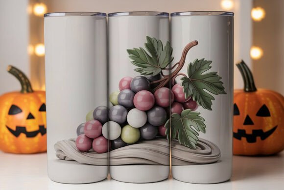 3D Clay Grapes 20oz Tumbler Wrap