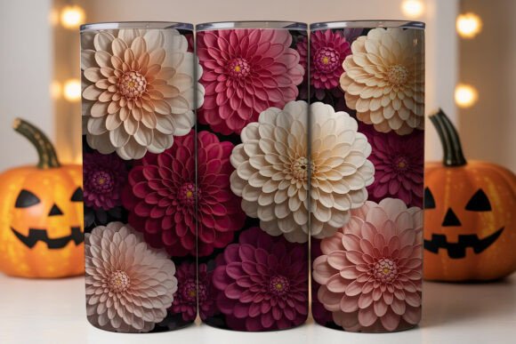 3D Dahlia Floral Tumbler Wrap Graphics and Tumbler Wraps Review