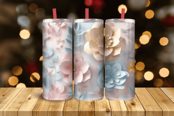 3D Daisies Flowers Tumbler Wrap, 20 Oz Graphics and Crafts