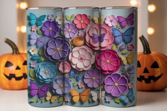 3D Floral Butterfly Tumbler Wrap Graphics Review