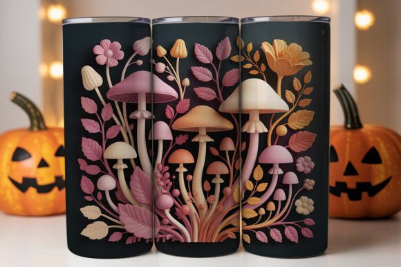 3D Floral Mushroom Tumbler Wrap Graphics Review