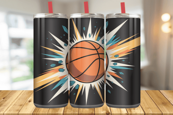3D Glass Basketball Sports Tumbler Wrap Graphics
