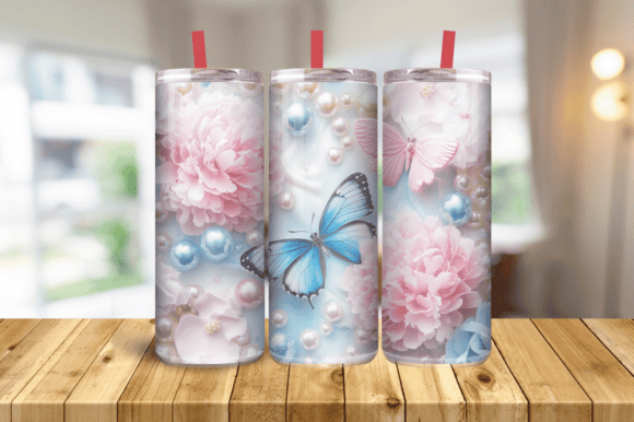 3D Glitter Butterfly 20oz Tumbler Wrap Review
