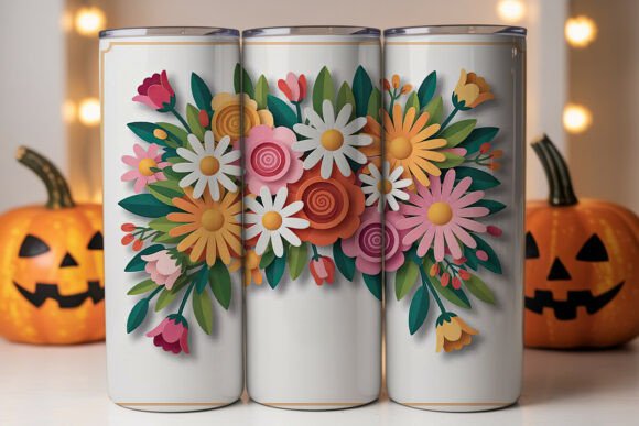 3D Paper Flowers 20oz Tumbler Wrap Graphics Review