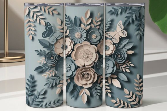 3D Paper Flowers Tumbler Wrap Graphics Review