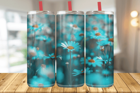 3D Pink and White Floral Mug Wrap Graphics for Tumbler Wraps