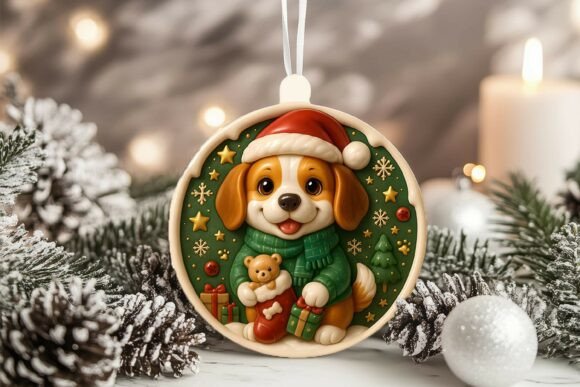 3D Porcelain Beagle Dog Xmas Ornament Graphics and Illustrations Review