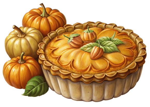 3D Pumpkin Pie PNG Graphics and Illustrations Review