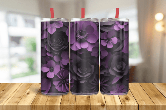 3D Purple Floral Tumbler Wrap Review