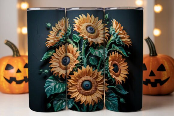 3D Sunflower Autumn Tumbler Wrap