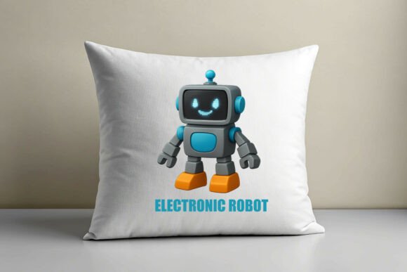Friendly Electronic Robot 3D Render: Graphics for Crafts