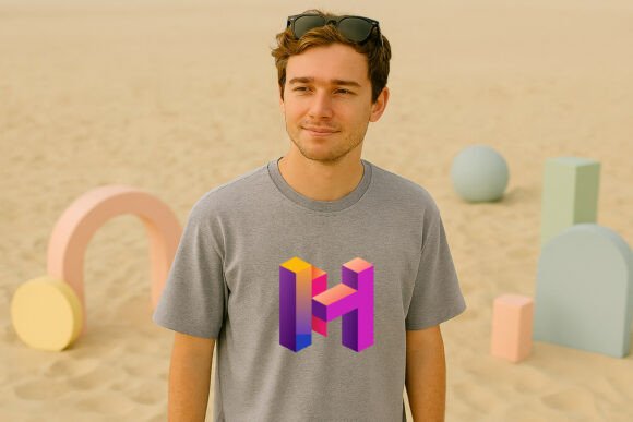 Modern Geometric 3D Letter H Logo Graphics for Crafts