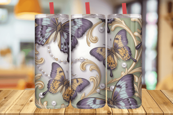 Purple Gold 3D Butterfly Tumbler Wrap Graphics and Tumbler Wraps Review